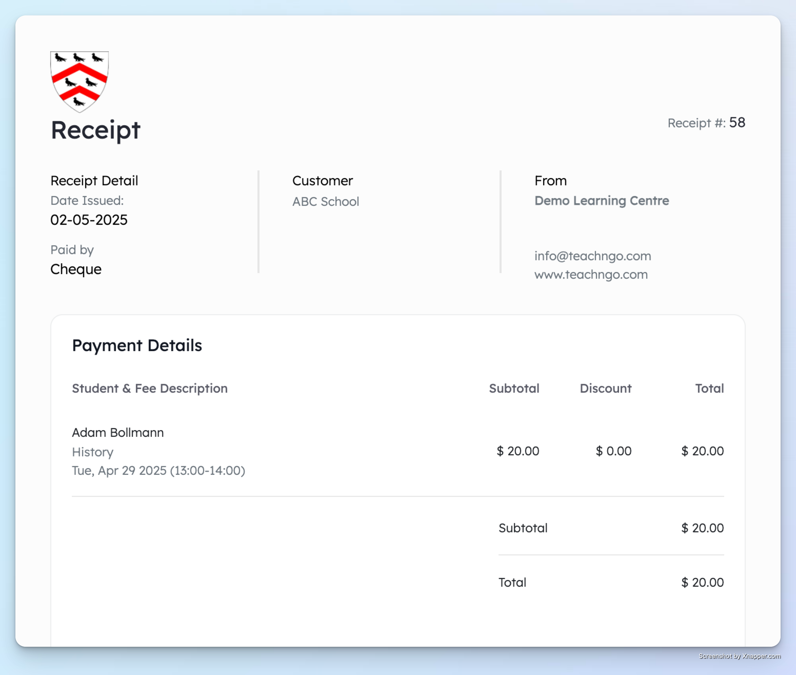 Receipt