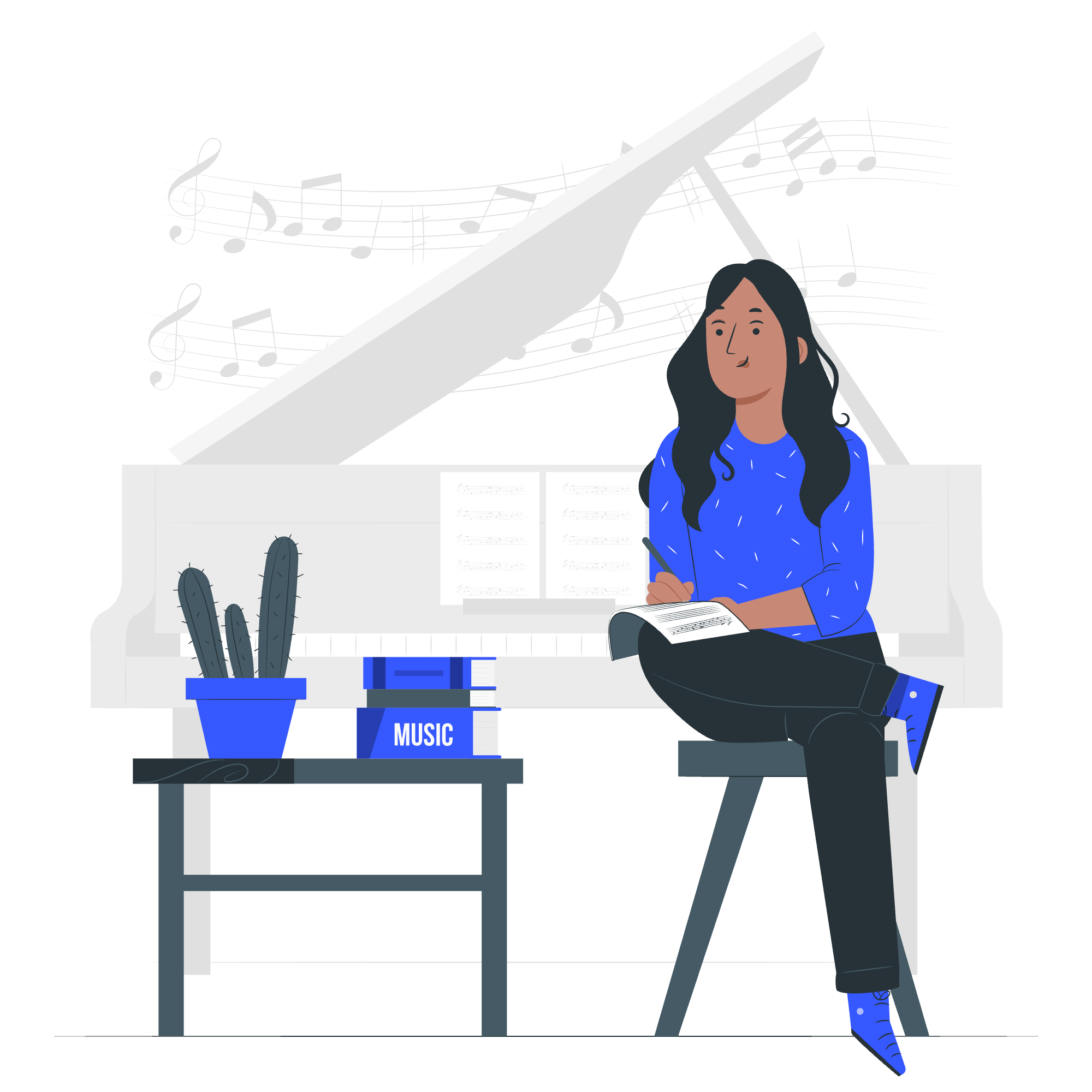 Music school owner managing lesson schedules on a modern platform