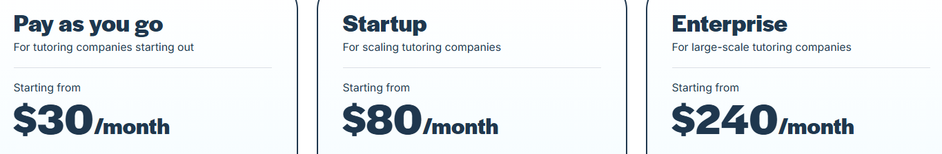 TutorCruncher pricing plans